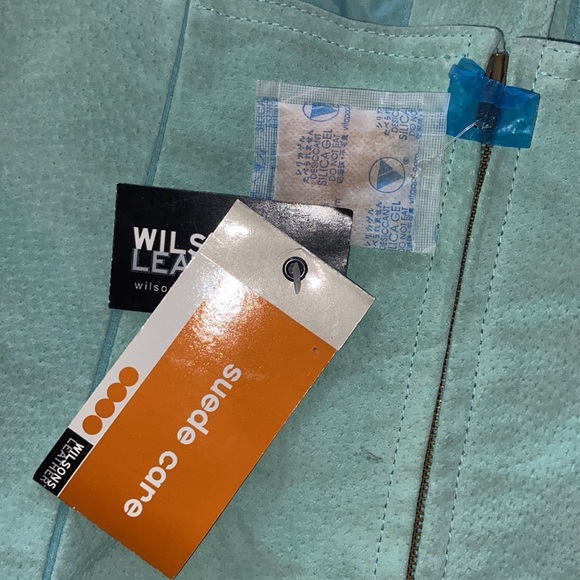 WILSONS LEATHER Floral Jewelled Aqua Suede Bustier - Picture 7 of 13